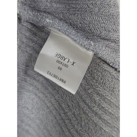 Cubism Floral Hacci Print Top Blue & Grey Long Sleeve Round Neck Tunic Style XL - Picture 7 of 8